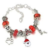 Christmas Advent DIY Charm Bracelet Jewelry Gift Beaded Pendant Bracelets