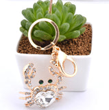 Crystal Boutique Bag Car Keychain High-end Crab Pendant Gift