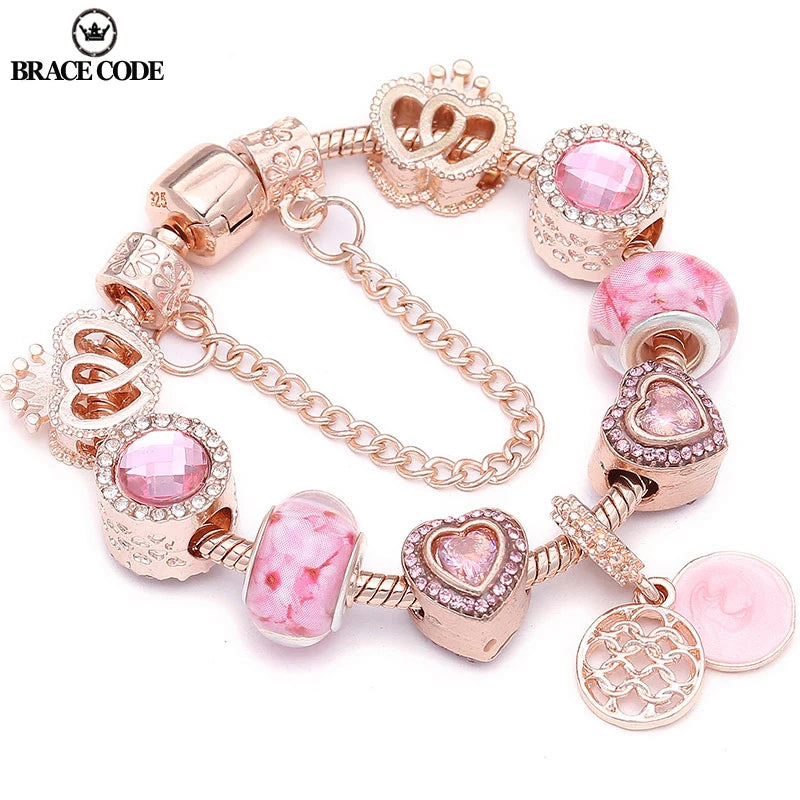 Love Heart Charm Beads European Charm Bracelet for Women