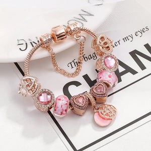 Love Heart Charm Beads European Charm Bracelet for Women