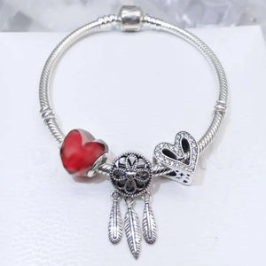 Silver Plated Charms Bracelet DIY Beads Charm for Women