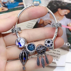 Silver Plated Charms Bracelet DIY Beads Charm for Women
