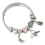 Modern Love Charm Asymmetrical Beaded Bangles
