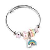 Modern Love Charm Asymmetrical Beaded Bangles