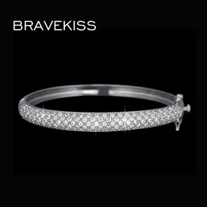 Micro Pave Crystal Bangle Bracelet CZ Stone Womens Gift Jewelry