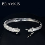 Micro Pave Crystal Bangle Bracelet CZ Stone Womens Gift Jewelry