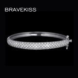 Micro Pave Crystal Bangle Bracelet CZ Stone Womens Gift Jewelry