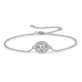 Pink Yellow Oval CZ Bracelet Jewelry Gift for Women UB0235