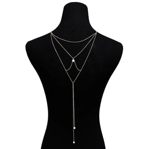Pearl Pendant Tassel Necklace Boho Jewelry for Women BPN1268