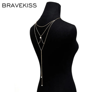 Pearl Pendant Tassel Necklace Boho Jewelry for Women BPN1268