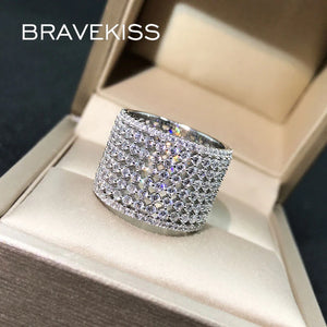 BRAVKISS Studded CZ Ring Wedding Bands for Women