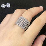 BRAVKISS Studded CZ Ring Wedding Bands for Women