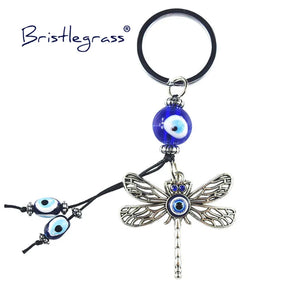 Dragonfly Keychain Evil Eye Lucky Charm Pendant