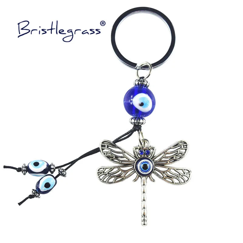 Dragonfly Keychain Evil Eye Lucky Charm Pendant