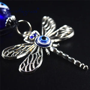 Dragonfly Keychain Evil Eye Lucky Charm Pendant