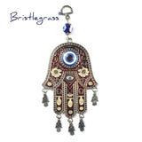 Evil Eye Floral Hamsa Hand Amulets Lucky Charm Wall Hanging Pendant