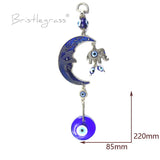 Evil Eye Moon Elephant Wall Hanging Pendant Amulet Blessing Protection Art
