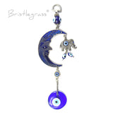 Evil Eye Moon Elephant Wall Hanging Pendant Amulet Blessing Protection Art