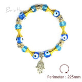 Evil Eye Hamsa Hand Glass Beaded Bracelet Lucky Charm Protection Gift