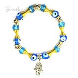 Evil Eye Hamsa Hand Glass Beaded Bracelet Lucky Charm Protection Gift