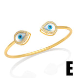 BRJ49 Women Eye Bangle Plated with Cubic Zircon