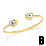BRJ49 Women Eye Bangle Plated with Cubic Zircon
