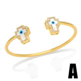 BRJ49 Women Eye Bangle Plated with Cubic Zircon