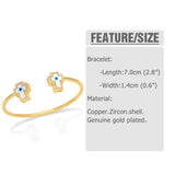 BRJ49 Women Eye Bangle Plated with Cubic Zircon