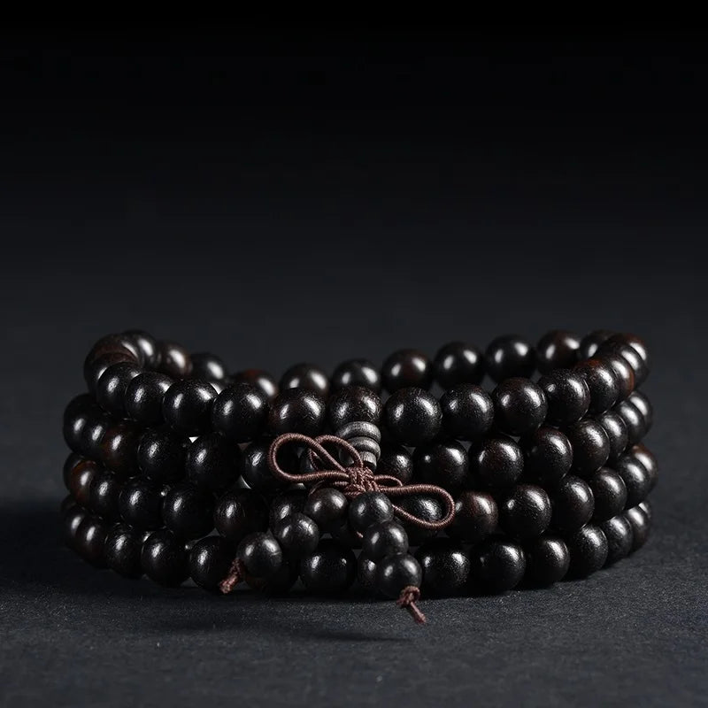 Natural Ebony 6mm Bracelets Sandalwood Meditation Prayer Malas
