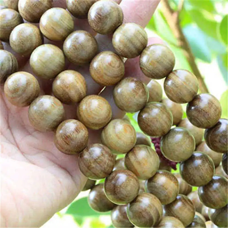 Green Sandalwood Beads Necklace 15mm Men Buddhist 108 Beads Meditation Prayer