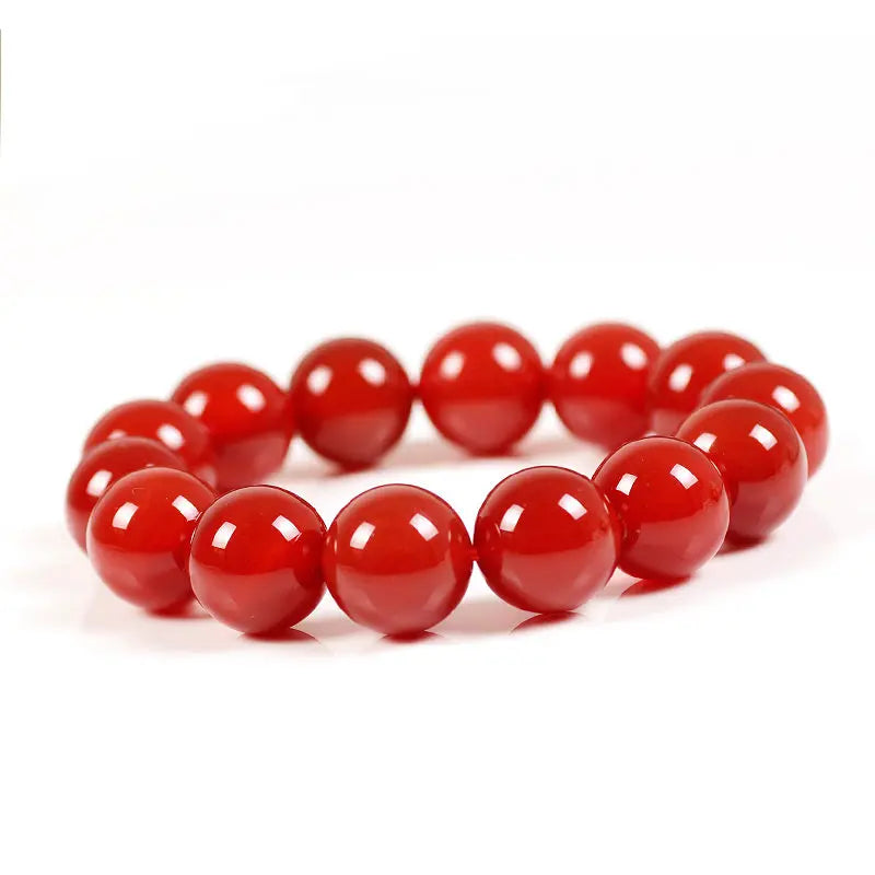 Natural Red Carnelian Round Beads Bracelets 12mm Summer Jewelry