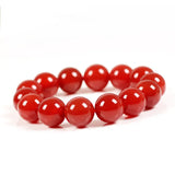 Natural Red Carnelian Round Beads Bracelets 12mm Summer Jewelry