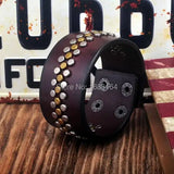 Retro Leather Bracelet Cuff Metal Studs
