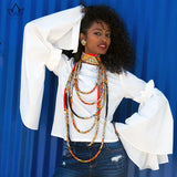 BRW Ankara Necklaces Chokers African Wax Print Fabric Handmade Jewelry