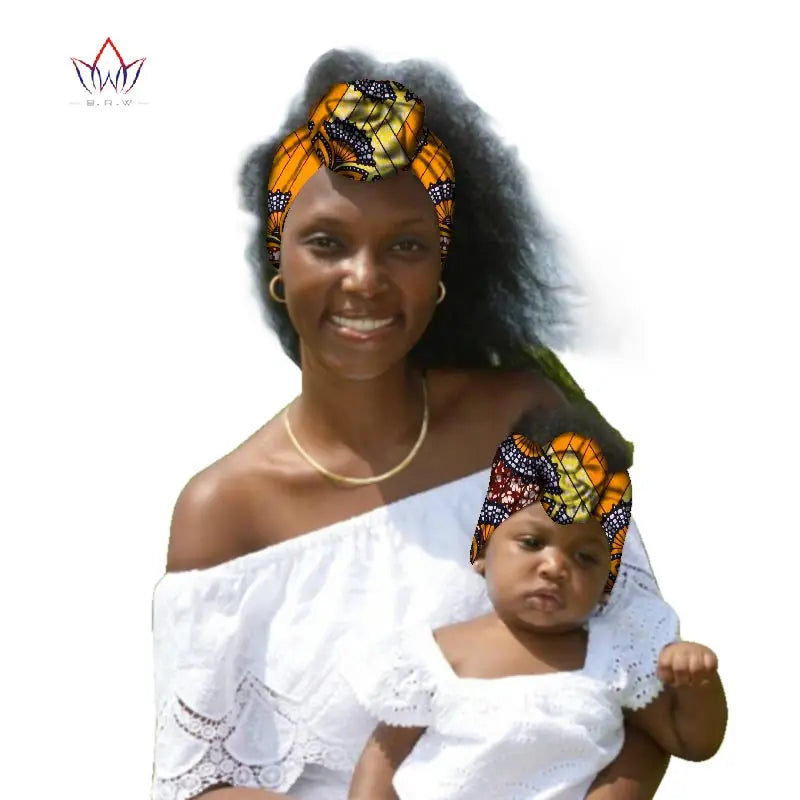 African Ankara Head Wraps For Women And Baby African Wax Print Fabric Head Bands