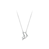 925 Sterling Silver Dolphin Pendant Necklace Dainty Jewelry for Women Girls