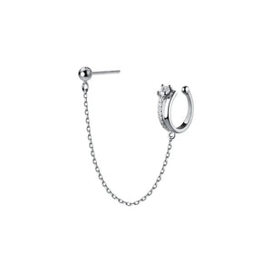 925 Sterling Silver Zircon Ear Cuff Tassel Earring