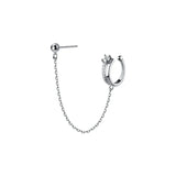 925 Sterling Silver Zircon Ear Cuff Tassel Earring