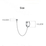 925 Sterling Silver Zircon Ear Cuff Tassel Earring