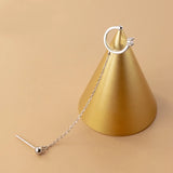 925 Sterling Silver Zircon Ear Cuff Tassel Earring