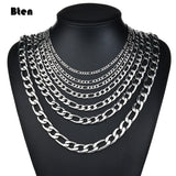 Classic Stainless Steel Long Chain Necklace for Men Women