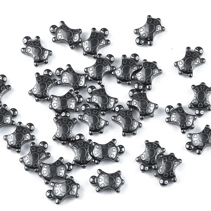 28Pcs Hematite Tortoise Shape Stone Beads for DIY Jewelry Making