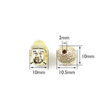 4pcs Tibetan Buddha Head Beads Charm Metal Copper Beads for DIY Bracelet