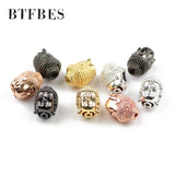 4pcs Tibetan Buddha Head Beads Charm Metal Copper Beads for DIY Bracelet