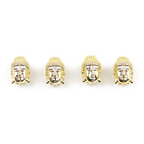 4pcs Tibetan Buddha Head Beads Charm Metal Copper Beads for DIY Bracelet