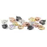 4pcs Fox Pendant Copper Micro Pave Zircon Beads Charms Animal Head Loose Beads