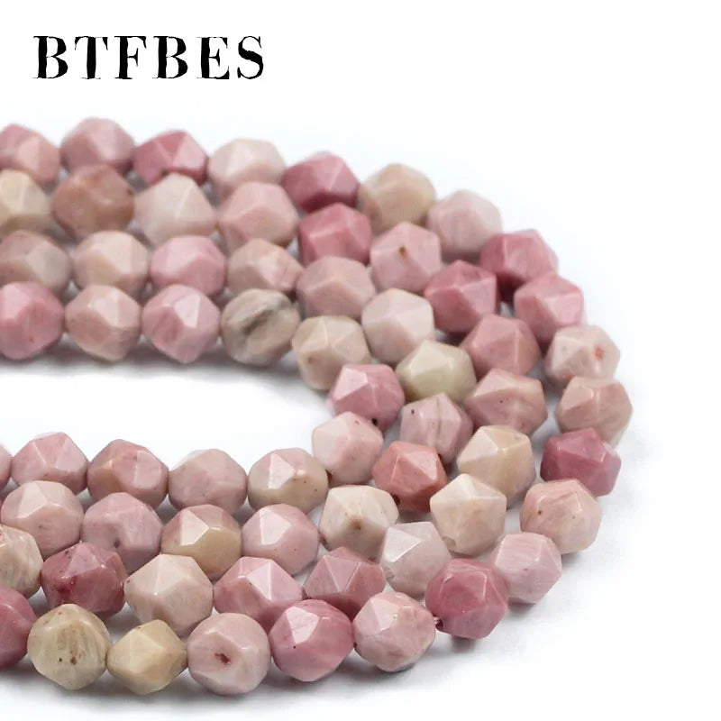 8mm Rhodonite Faceted Natural Stone Beads Spacer Loose Beads 15 Inches Strand