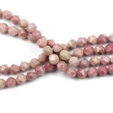 8mm Rhodonite Faceted Natural Stone Beads Spacer Loose Beads 15 Inches Strand