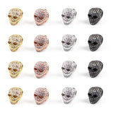 Clown Skull Zircon Copper Beads 2pcs DIY Jewelry Making Accessories