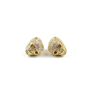 Clown Skull Zircon Copper Beads 2pcs DIY Jewelry Making Accessories